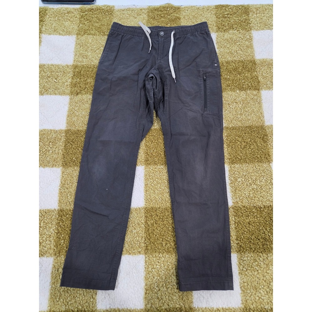 Vuori Ripstop Climber Pants Mens Large Charcoal Grey V412 Organic Cotton Stretch